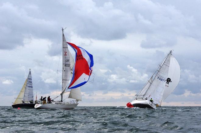 Class two on the windward mark – Jackson Yacht Services Bay Races 2016 ©  Elaine Burgis